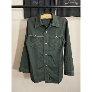 Vintage 1970S Western Cowboy Bull Riding Button Up Snap Long Sleeve 19x27 Med￼
